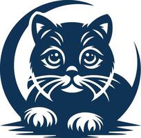 Silhouette Design of a Cat in Perfect Balance vector