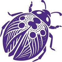 Silhouette of a Ladybug with Defined Lines and Classic Shape vector