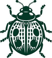 Minimalist Ladybug Silhouette in Crisp Black and White for Elegant Graphic Design vector