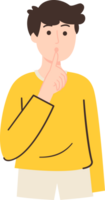 Man Making Quite Gesture and Finger on lips png