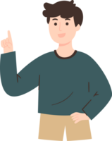 Man Explaining Something with Hand Pointing Upward png