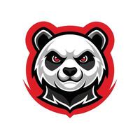 Panda Mascot Logo Design with Modern illustration Concept Style for Badge, Emblem and T Shirt Printing. panda Badge illustration for Sport Team. vector