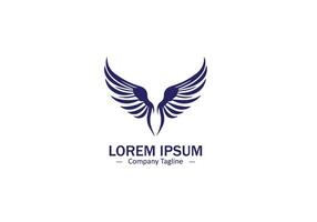 Modern Wing Feather Silhouette Design in Simple Icon Style vector