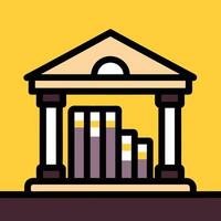 Library room with books stack heap library concept logo icon design vector