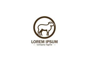 Modern Pet Sheep Silhouette Design in Simple Icon Style vector