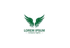 Modern Wing Feather Design with Abstract Silhouette and Logo Icon vector