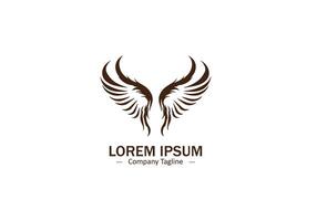 Modern Wing Feather Design with Abstract Silhouette and Logo Icon vector
