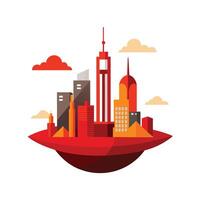 Building or buildings Mascot Logo Design with Modern illustration Concept Style for Badge and T Shirt Printing vector
