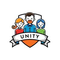 Diverse group of cartoon people for inclusivity concepts with unity text vector
