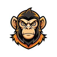 Monkey Mascot Logo Design with Modern illustration Concept Style for Badge and T Shirt Printing white background vector