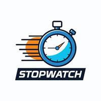 Stopwatch clock logo icon design, Morning alert, wake up time, timepiece concept. vector