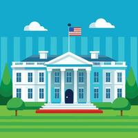 School building Back to School Background and Design with american flag vector