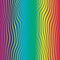 Chromatic abstract lines with a zig zag push effect. It looks as is something pushes the lines around. Rainbow colors with rainbow gradient. vector