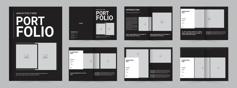 Professional clean A4 architecture portfolio template or portfolio design layout vector
