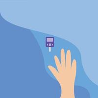 Diabetes level meter and a hand vector