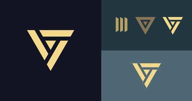 Modern triangle logo isolated on multiple background colors vector