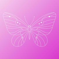 butterfly sketch on pink gradient background vector
