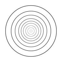 Concentric grey color circle elements with a white background. Circle spin target, Radio station signal, or Center minimal radial ripple line outline abstractionism. vector