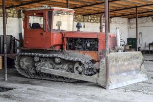 Tractor. Agricultural machinery. tractor with pick-up, grader. photo