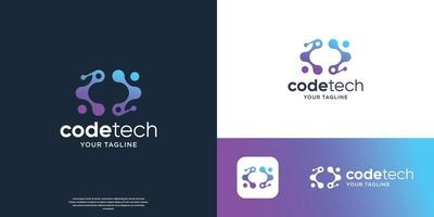 Coding logo designs template, Modern code logo for programmer symbol graphic. vector
