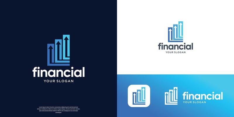 financial growth up logo design with arrow combined for economy, finance element symbol modern.
