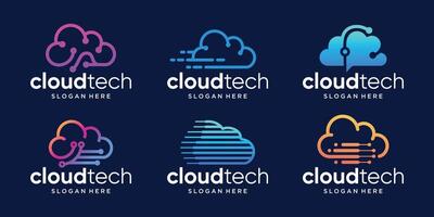 creative of cloud tech logo design collections. vector