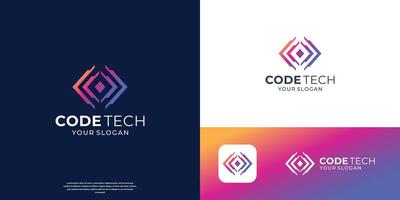 symbol of coding logo design inspiration. vector