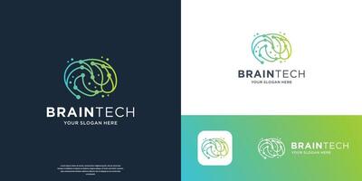 brain tech connection logo icon. creative digital brain,brainstorm logo design. vector