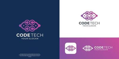 Modern Coding logo designs concept , Programmer Technology symbol graphic. vector