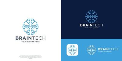 brain connection logo icon. digital brain,brainstorm logo design. vector