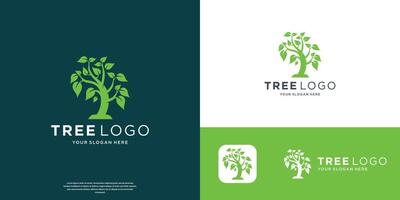 tree logo design template. inspiration tree plant with green color modern branding. vector