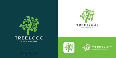 tree logo design template. inspiration tree plant with green color modern branding. vector