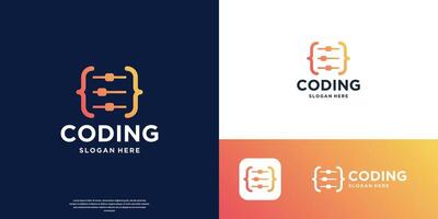 Modern Coding logo designs concept , Programmer Technology symbol graphic. vector