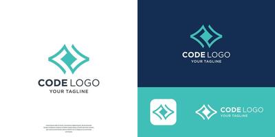 simple coding logo design template. vector