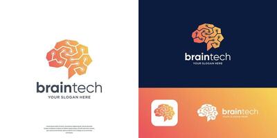 Abstract smart mind logo for modern technology symbol design. vector