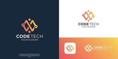 Modern Coding logo designs concept , Programmer Technology logo icon vector