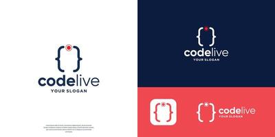 creative coding logo and live streaming designs concept. vector