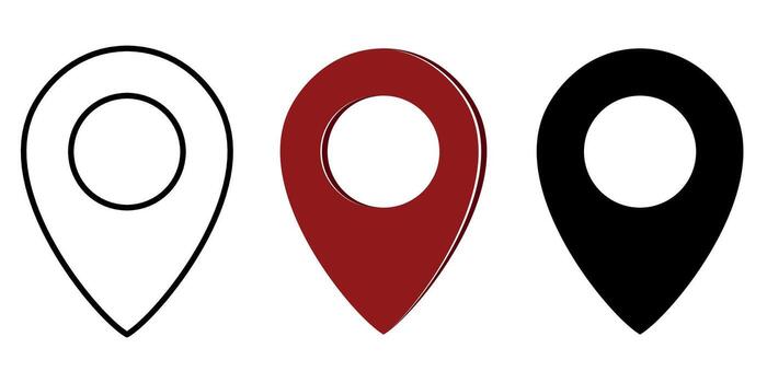 Location pointer, pin, GPS pointer, markers, illustration for destination. For your projects, presentations, digital content vector