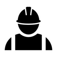 Construction worker icon Person profile avatar with helmet and jacket for graphic design, logo, web site, social media, mobile app, ui illustration vector