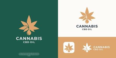 Creative Cannabis oil logo with simple concept. vector