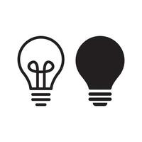 Lamp icon set. Idea lamp icon collection. Flat style vector