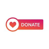 Donate web button. Symbol of financial aid isolated on white background. illustration. vector