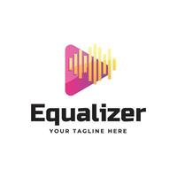 Colorful music bars visualization graphic design template. vector