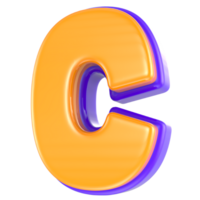 C Font 3D Render png