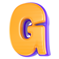 G Font 3D Render png