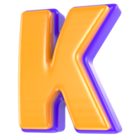 K Font 3D Render png