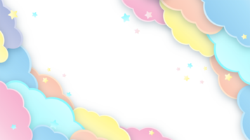 Childish Frame of Clouds Flat Colorful png