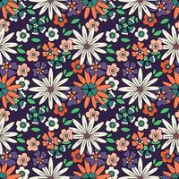 Seamless pattern with flowers. Floral design and foliage for fall, Thanksgiving, autumn, summer. vector