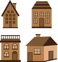 Set of 4 houses, Collection of 4 unique house to make your designs stand out vector