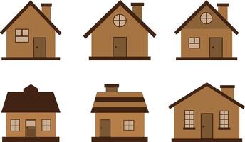 Set of 6 houses, Collection of 6 unique house to make your designs stand out vector